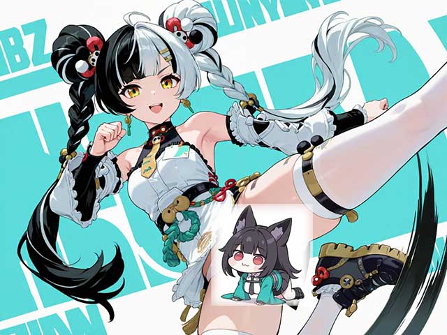 绝区零琉音立绘图片合集，黑白长发的美少女