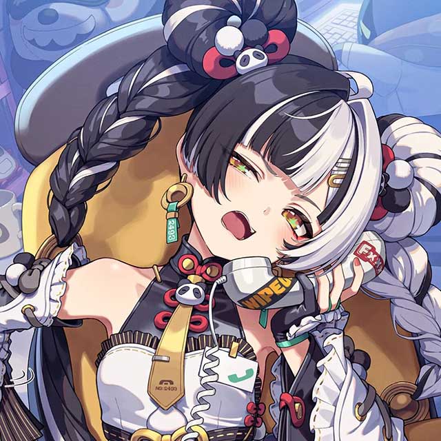 绝区零琉音立绘图片合集，黑白长发的美少女